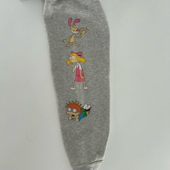 Nickelodeon 90's Cartoon Rugrats Ren and Stimpy Pullover Sweatshirt Gray Small - Picture 5 of 12